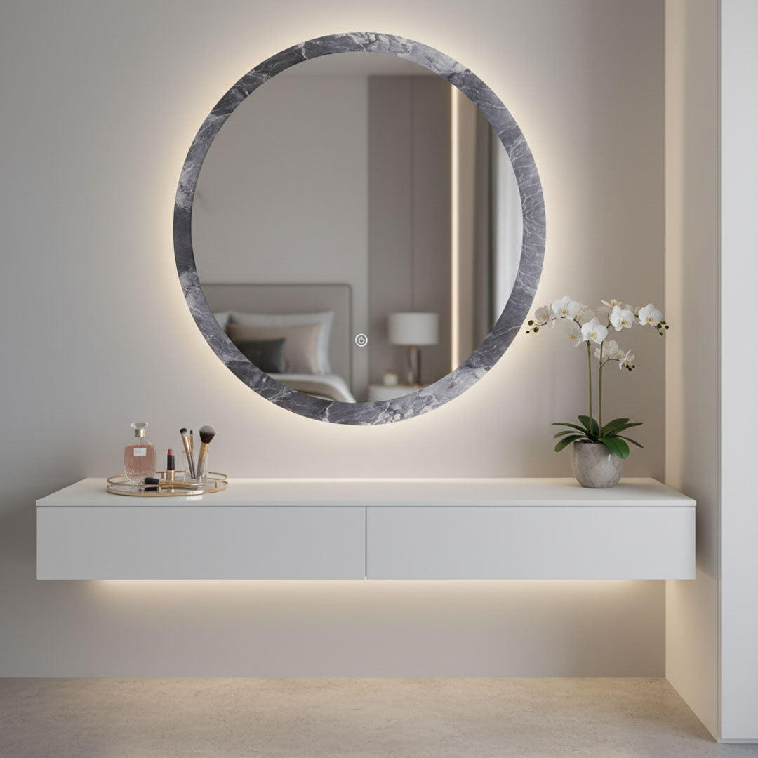 مرآة حمام BOQATI مع إضاءة LED موديل B006 - 60 سم