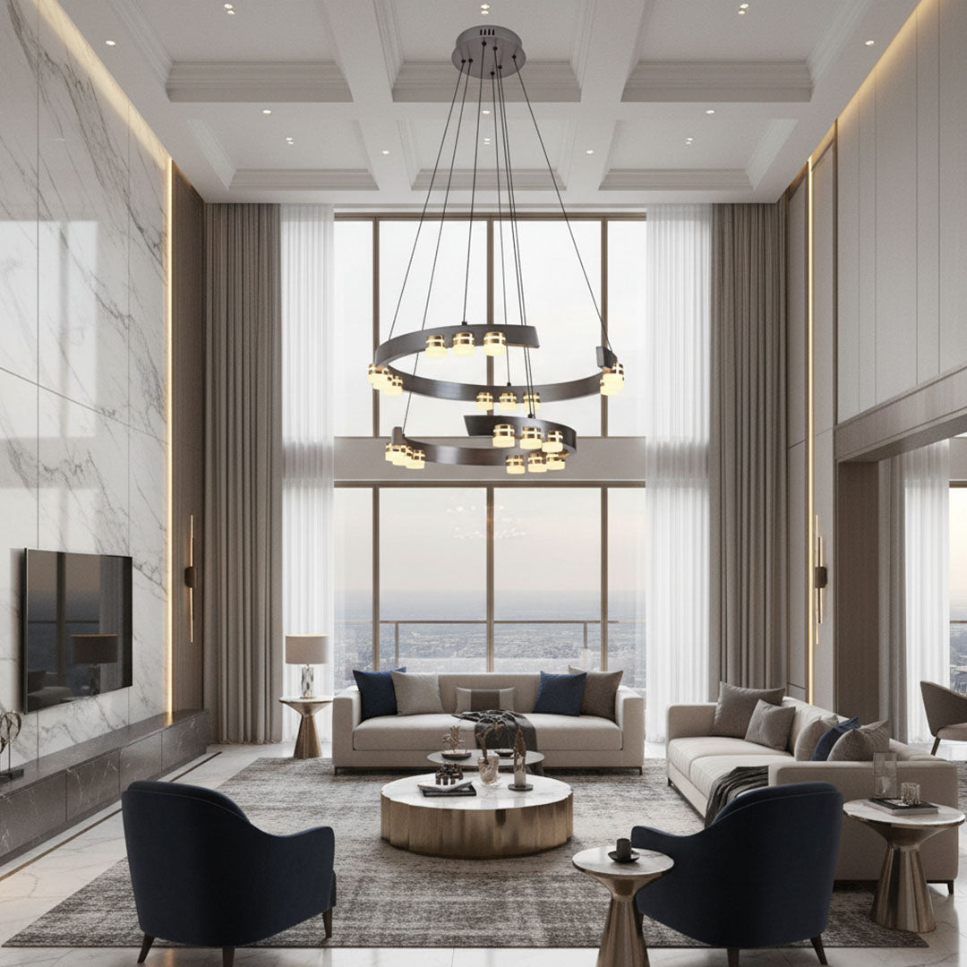 ثريا علاقي LED BOQATI فاخرة موديل BQ-QC2220 - 105 وات / قطر 450+600سم