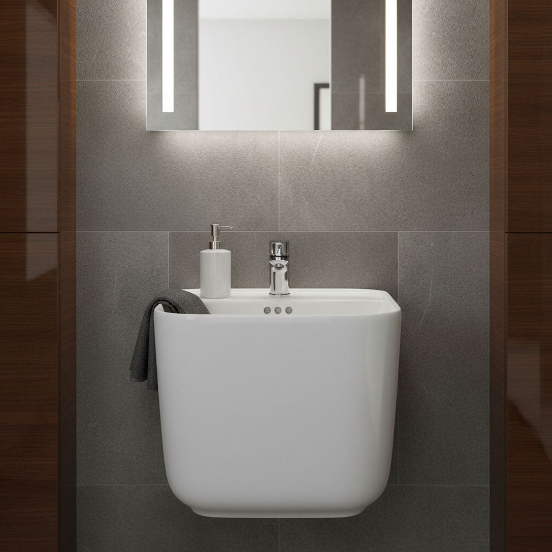 مغسلة حمام BOQATI جدارية بيضاء موديل ZT-H2201