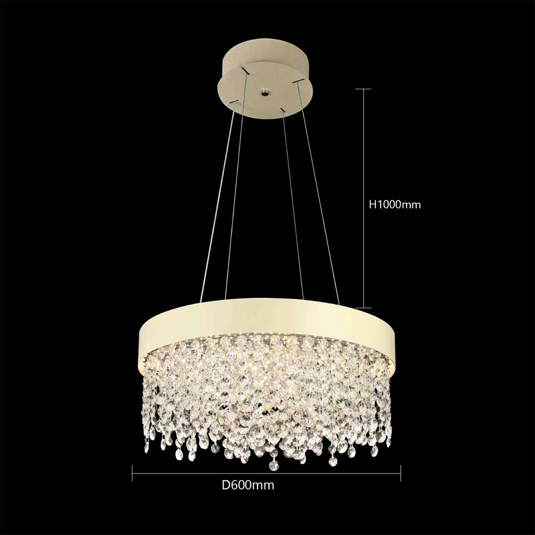 ثريا علاقي كرستال فاخرة LED 90 وات - موديل ZINSA/BGL8178