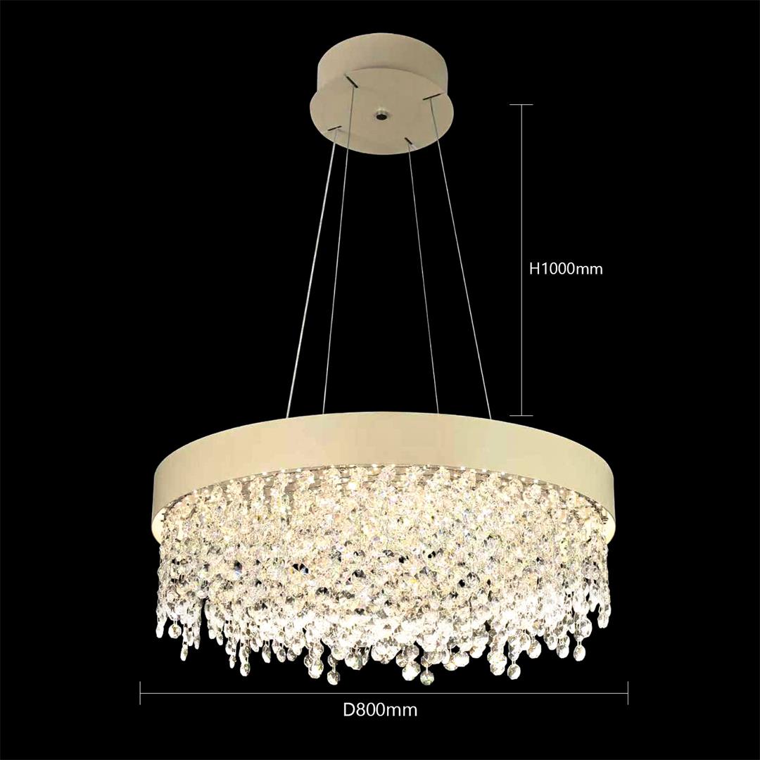 ثريا علاقي كرستال فاخرة LED 180 وات - موديل ZINSA/BGL8178