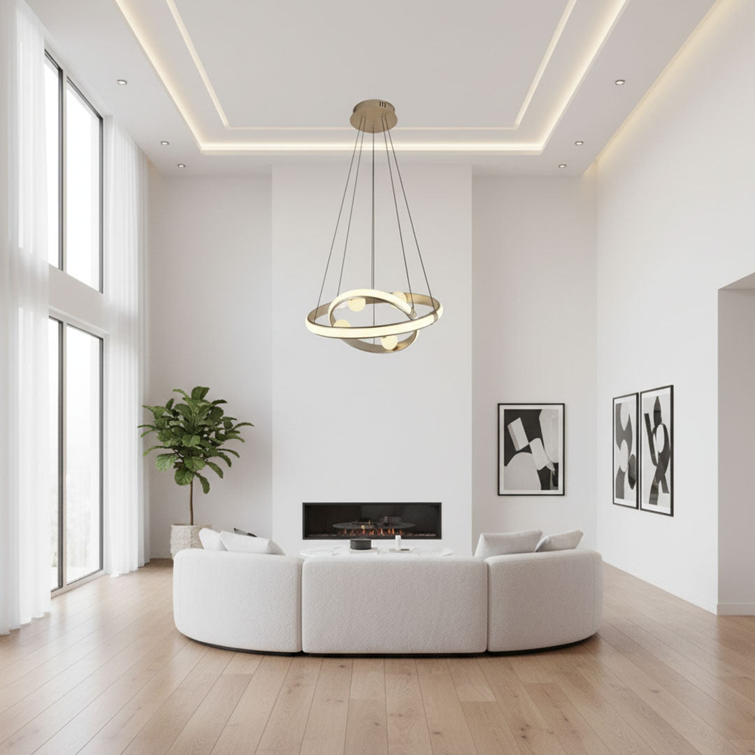 ثريا علاقي LED 50وات BOQATI MQL1588 حلقتين 60+40سم