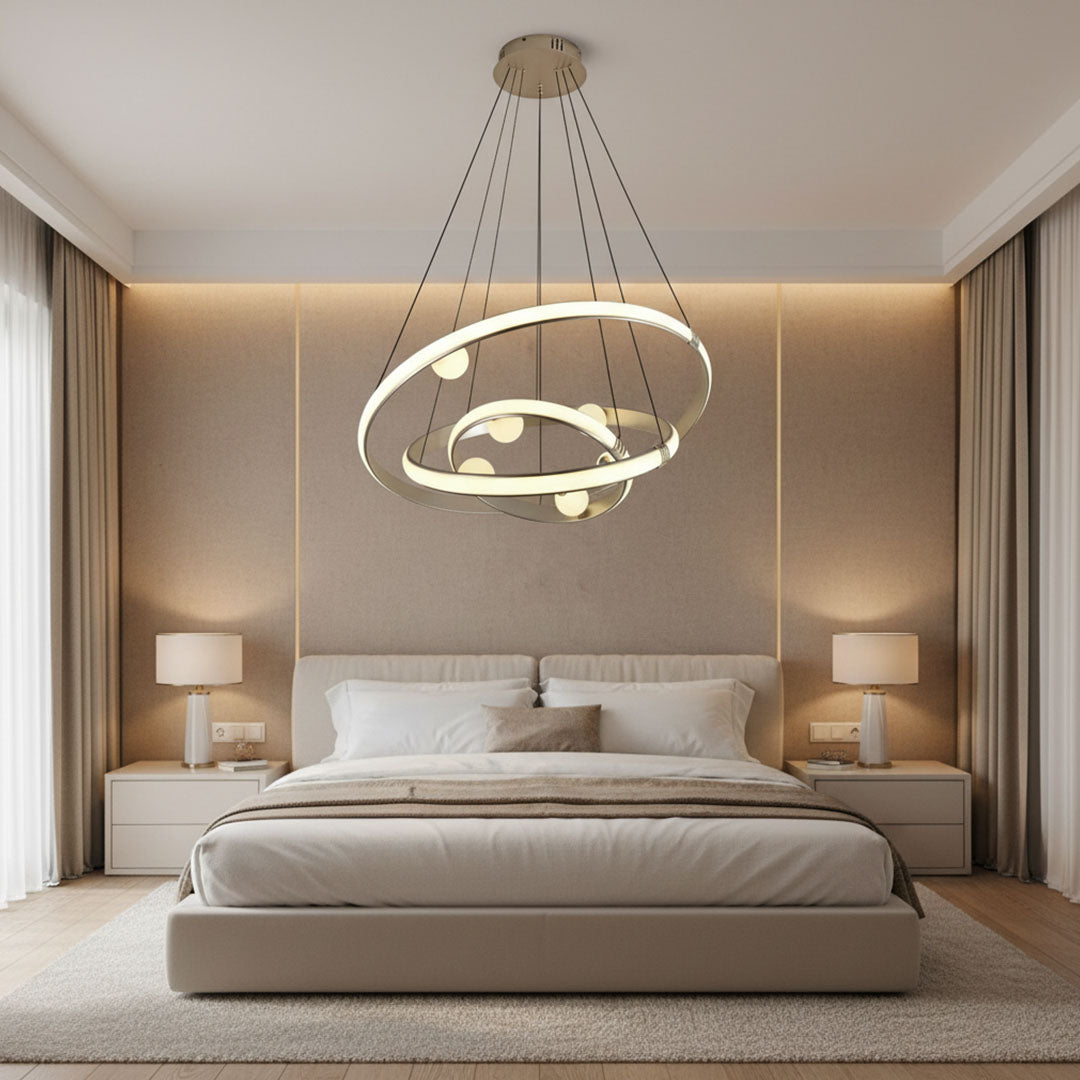 ثريا علاقي LED 90وات BOQATI MQL1588 3 حلقات 80+60+40سم