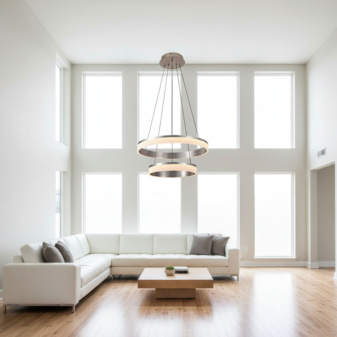 ثريا علاقي LED 65وات BOQATI MQL1575 حلقتين 80+60سم