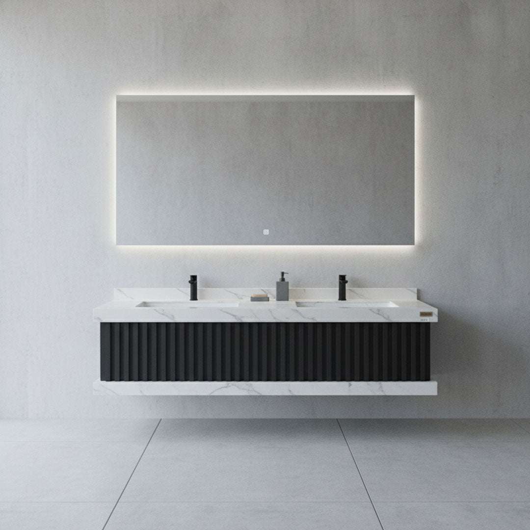 مغسلة بورسلان فلاقون 120 سم - حوض حمام فاخر أبيض موديل SR-1726