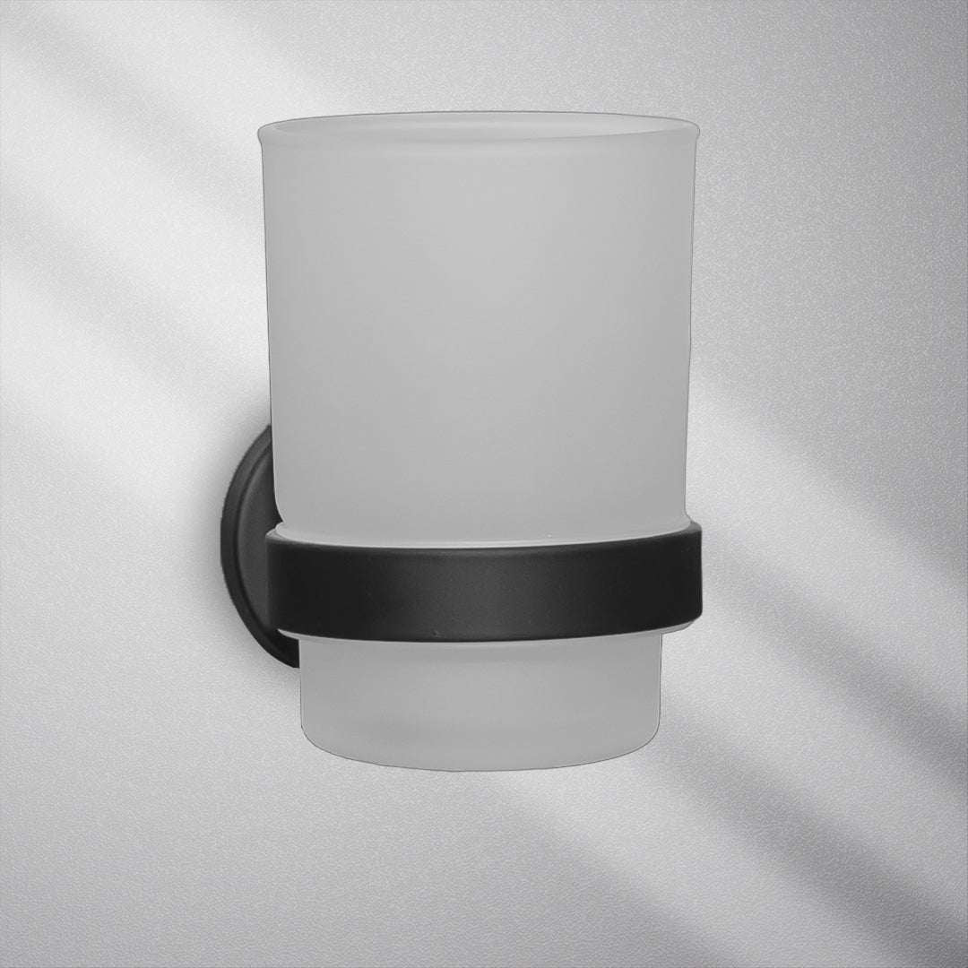 حامل فرش أسنان جداري أسود FLAGON 100402 - تصميم عصري