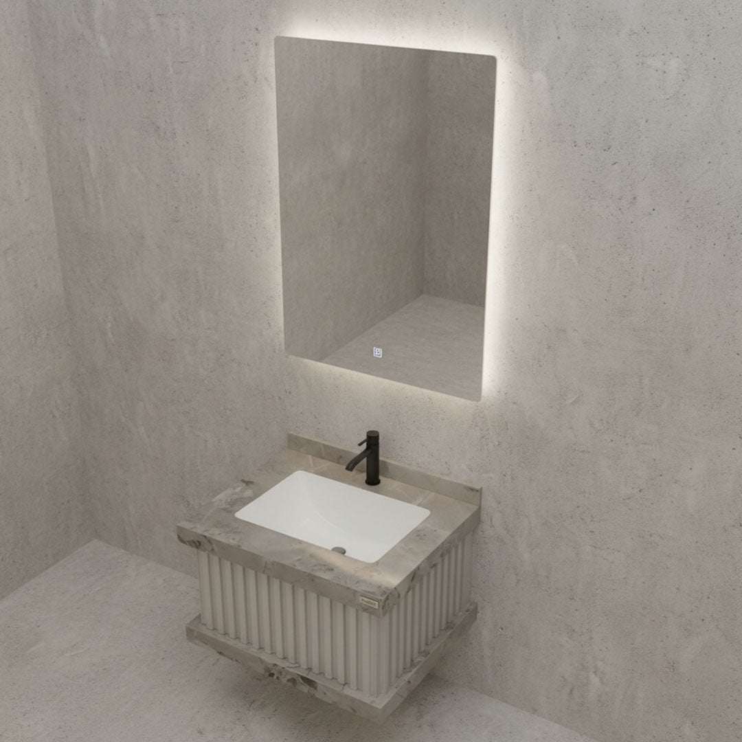 مغسلة بورسلان فلاقون 60 سم - حوض حمام فاخر أبيض موديل SR-1728