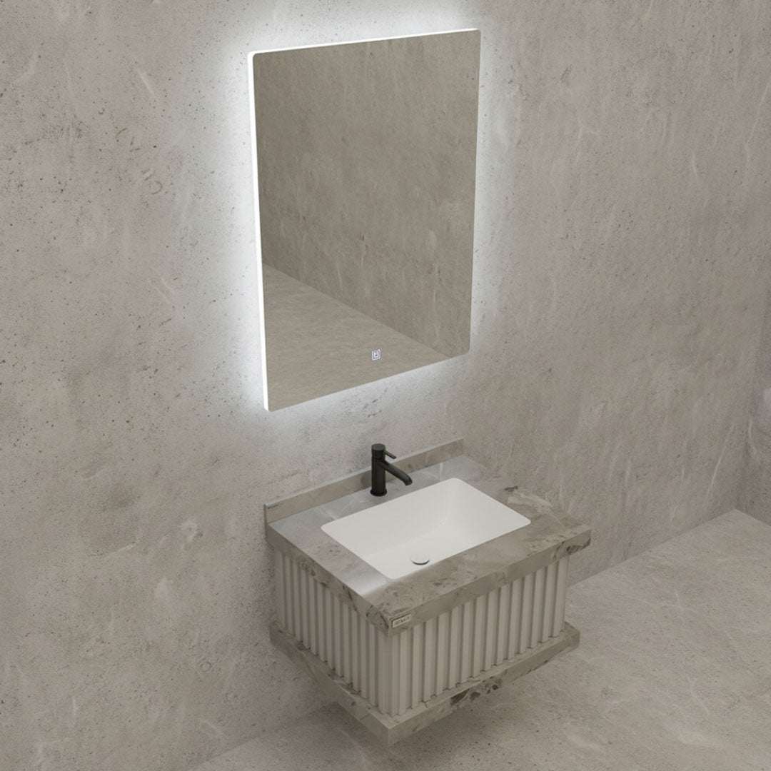 مغسلة بورسلان فلاقون 60 سم - حوض حمام فاخر أبيض موديل SR-1728