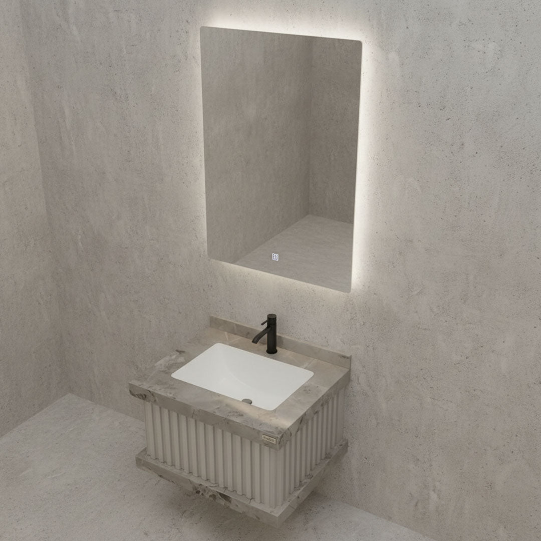 مغسلة بورسلان فلاقون 60 سم - حوض حمام فاخر أبيض موديل SR-1728