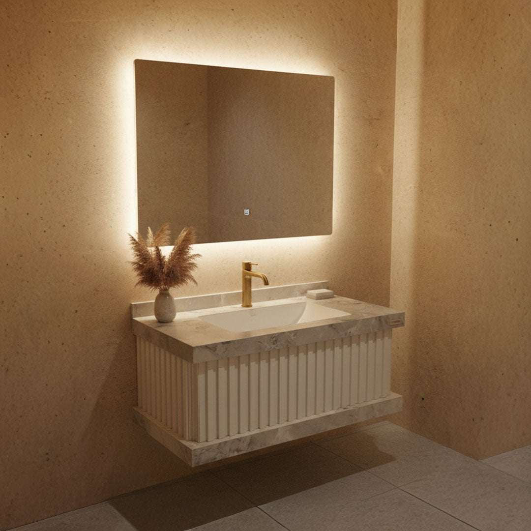 مغسلة بورسلان فلاقون 80 سم - حوض حمام فاخر أبيض موديل SR-1728