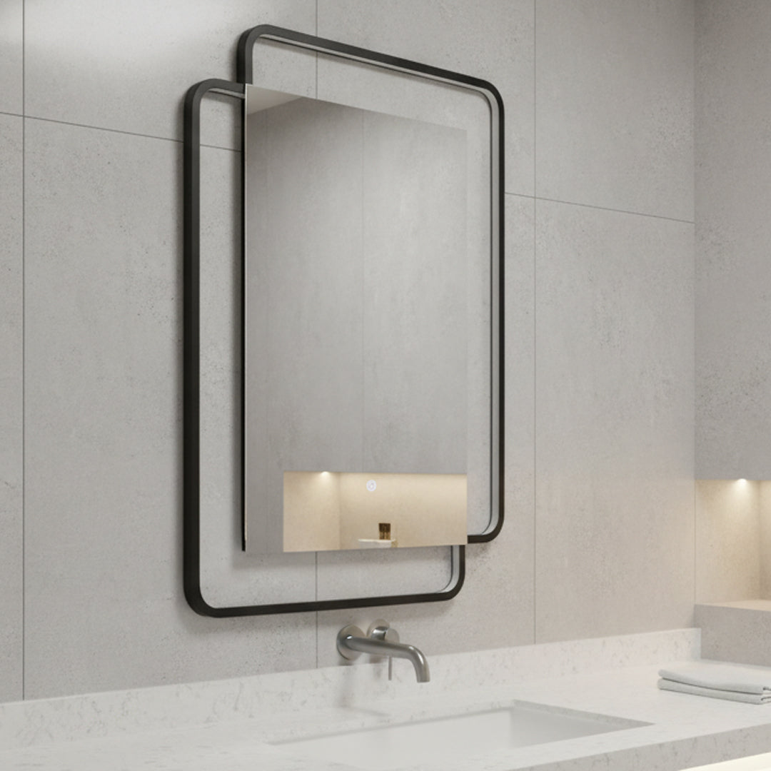 مرايا ليد مضيئة فلاقون BYM-9094 أسود مقاس 70×90 سم - إضاءة LED عصرية