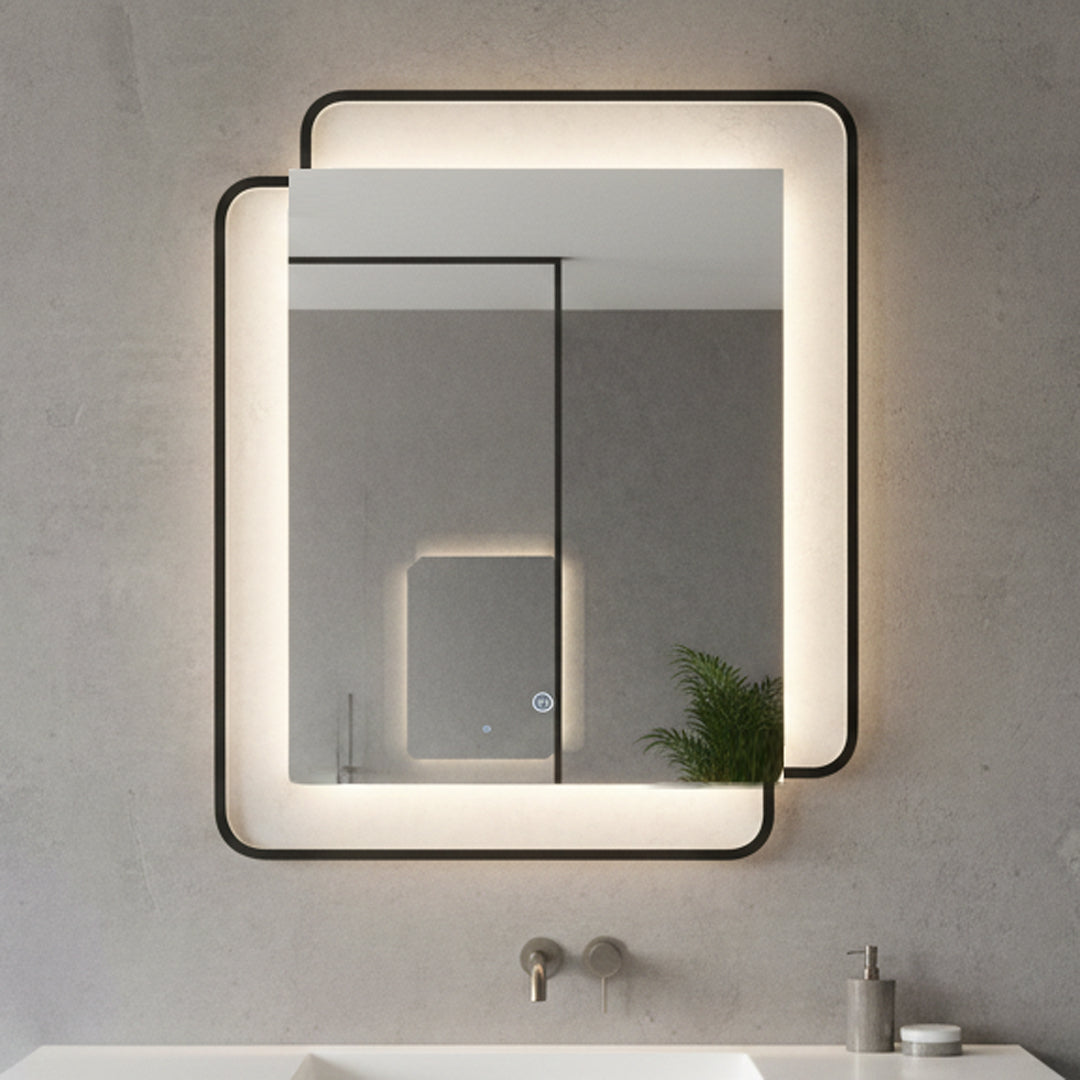 مرايا ليد مضيئة فلاقون BYM-9094 أسود مقاس 70×90 سم - إضاءة LED عصرية