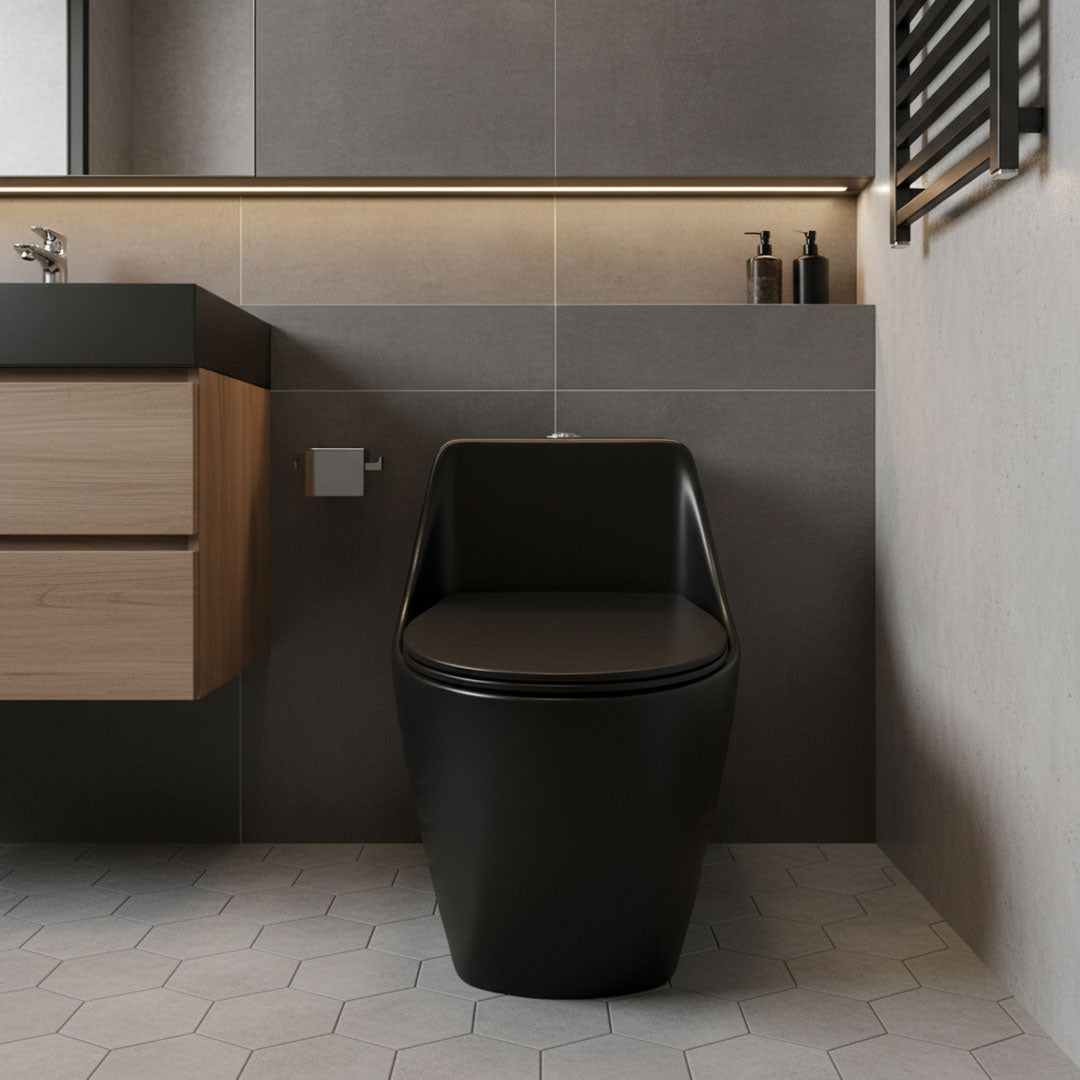 كرسي افرنجي FLAGON ZINCO موديل 8881-MB - أسود فاخر مات