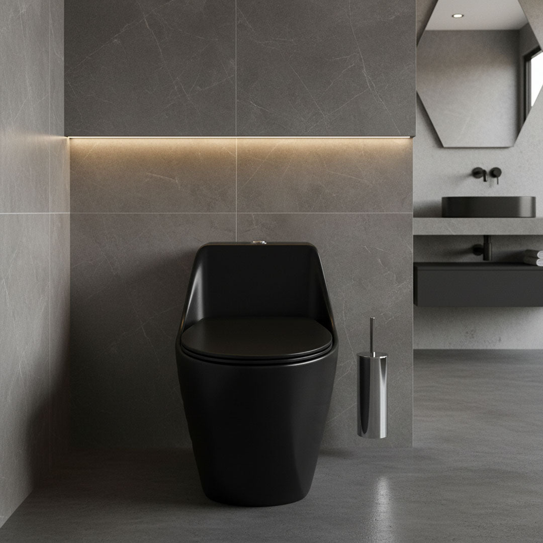 كرسي افرنجي FLAGON ZINCO موديل 8881-MB - أسود فاخر مات