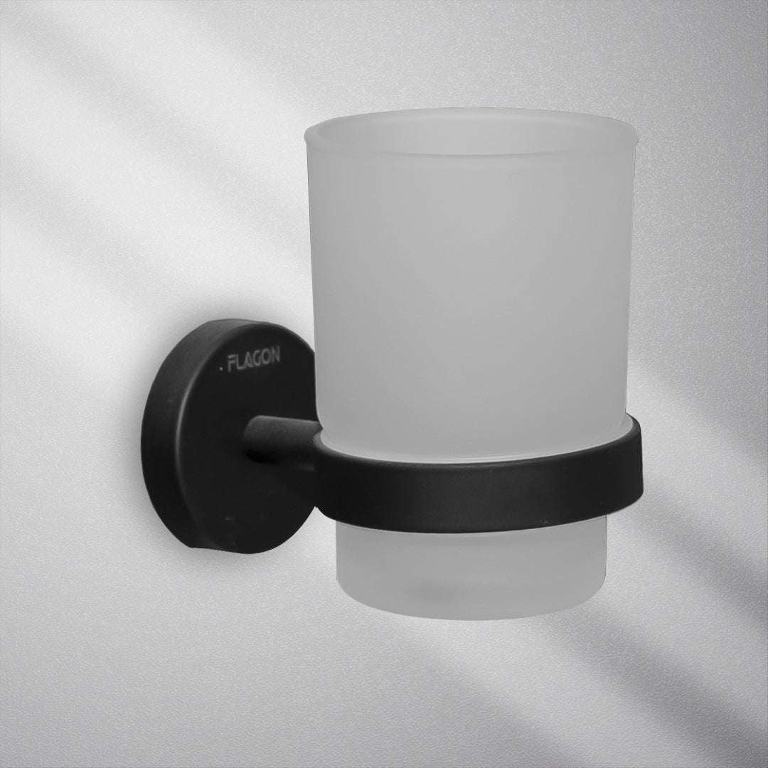 حامل فرش أسنان جداري أسود FLAGON 100402 - تصميم عصري