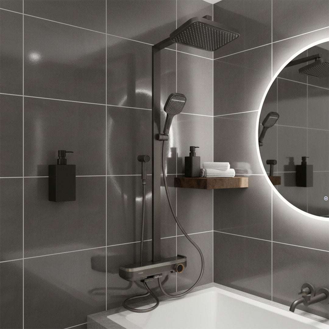 خلاط دش كامل مع مسطرة رمادي FLAGON W-01Q