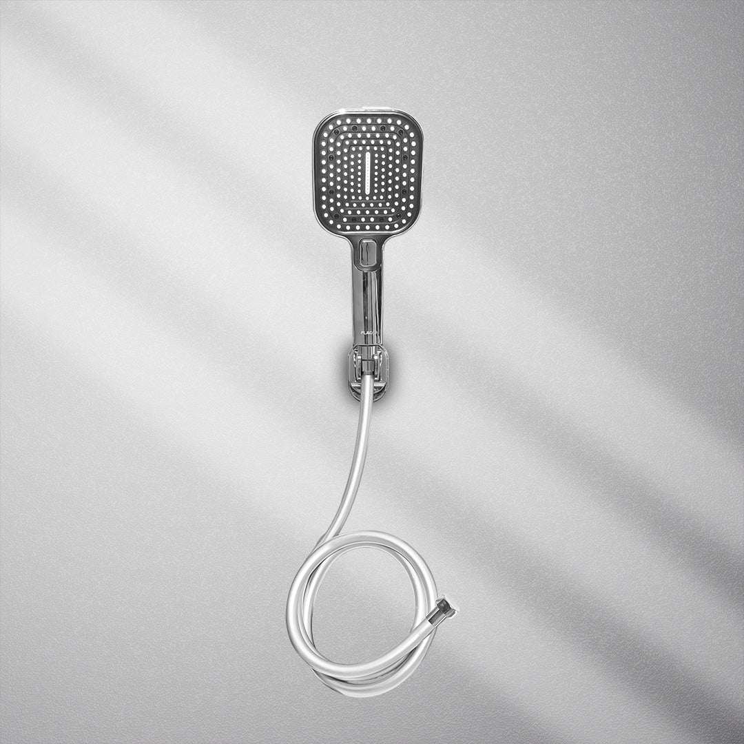 سماعة دش كروم مع خرطوم FLAGON 8170 - رأس دش يدوي