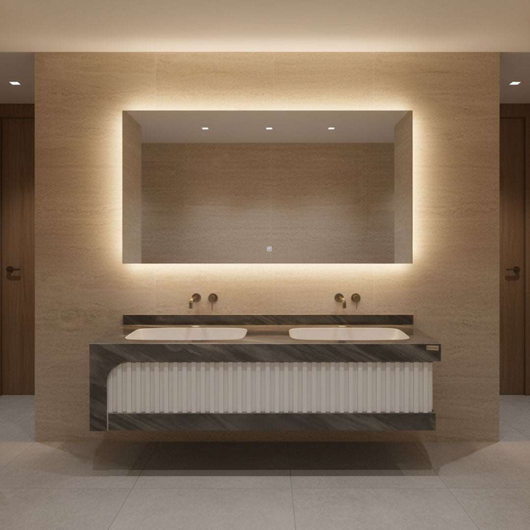 مغسلة بورسلان FLAGON 140 سم - حوض حمام فاخر أبيض FL37