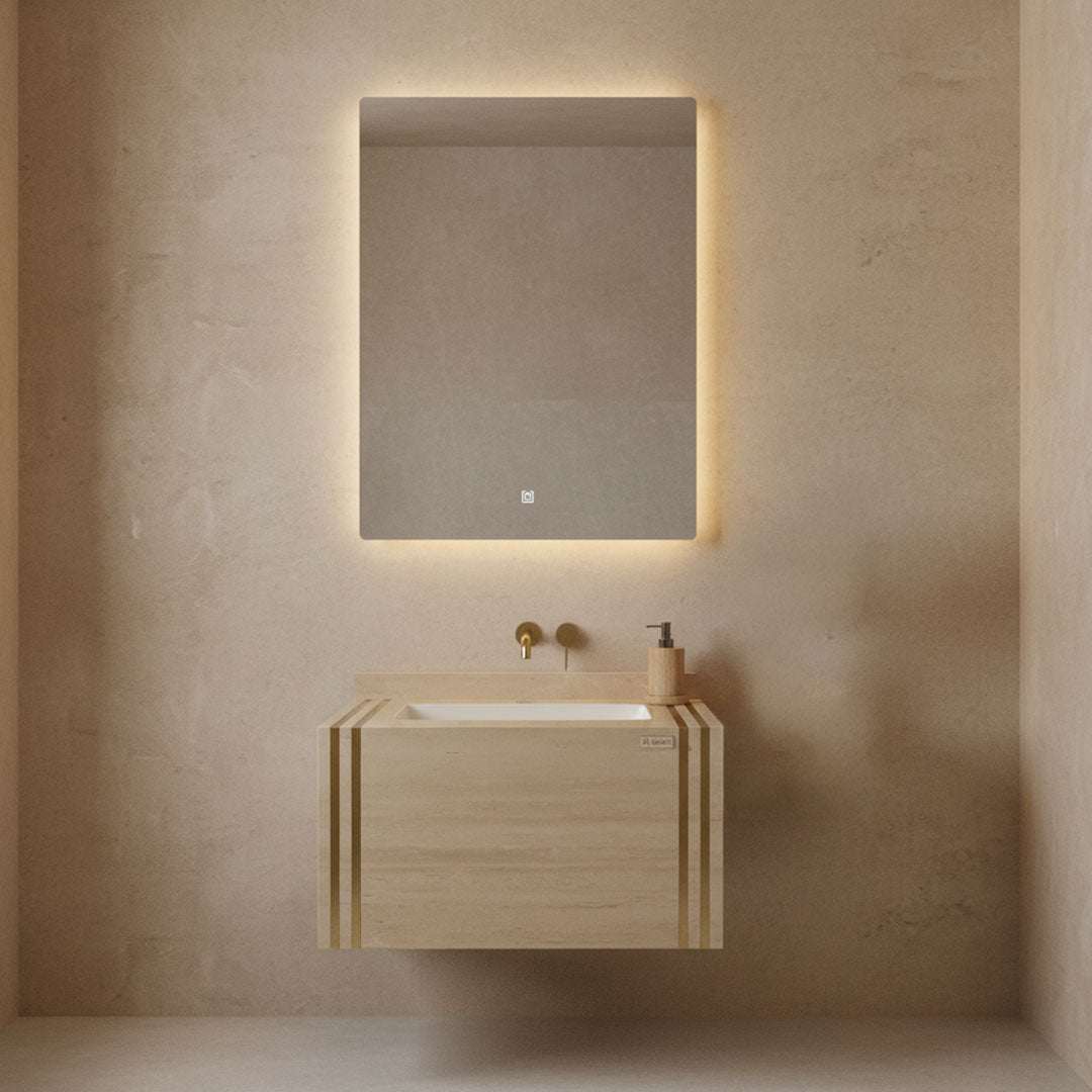 مغسلة بورسلان فلاقون 60 سم بيج - حوض حمام فاخر موديل SR-1404