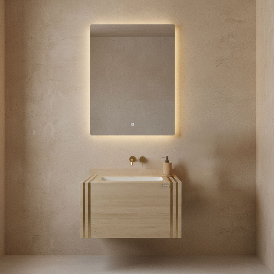 مغسلة بورسلان فلاقون 60 سم بيج - حوض حمام فاخر موديل SR-1404