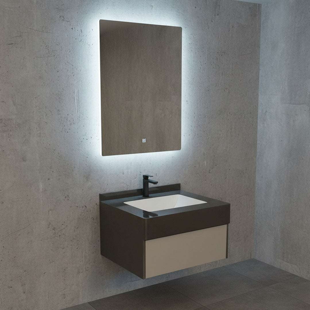 مغسلة بورسلان فلاقون 60 سم بني في بيج - حوض حمام فاخر موديل SR-1708