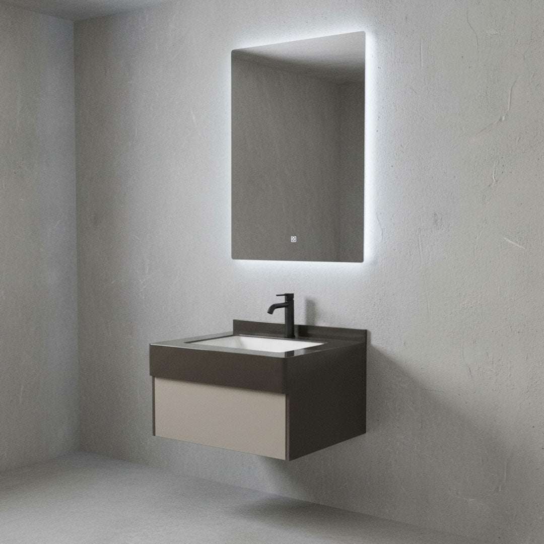 مغسلة بورسلان فلاقون 60 سم بني في بيج - حوض حمام فاخر موديل SR-1708