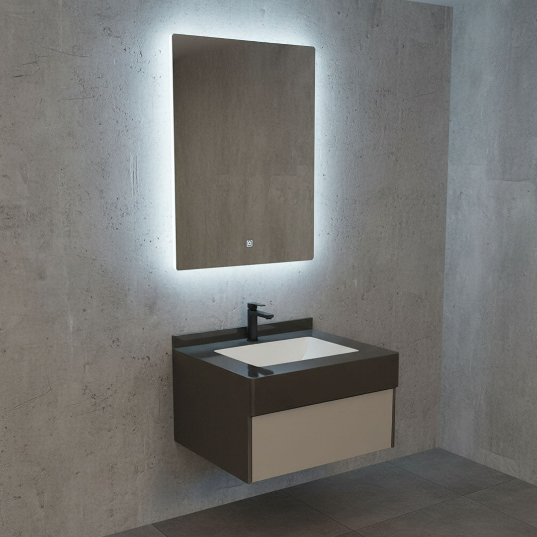 مغسلة بورسلان فلاقون 60 سم بني في بيج - حوض حمام فاخر موديل SR-1708