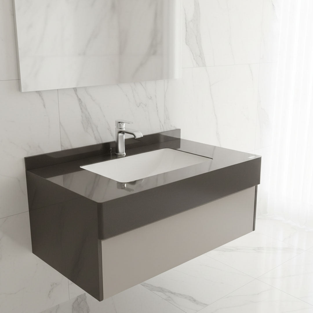 مغسلة بورسلان فلاقون 80 سم بني - حوض حمام فاخر موديل SR-1708