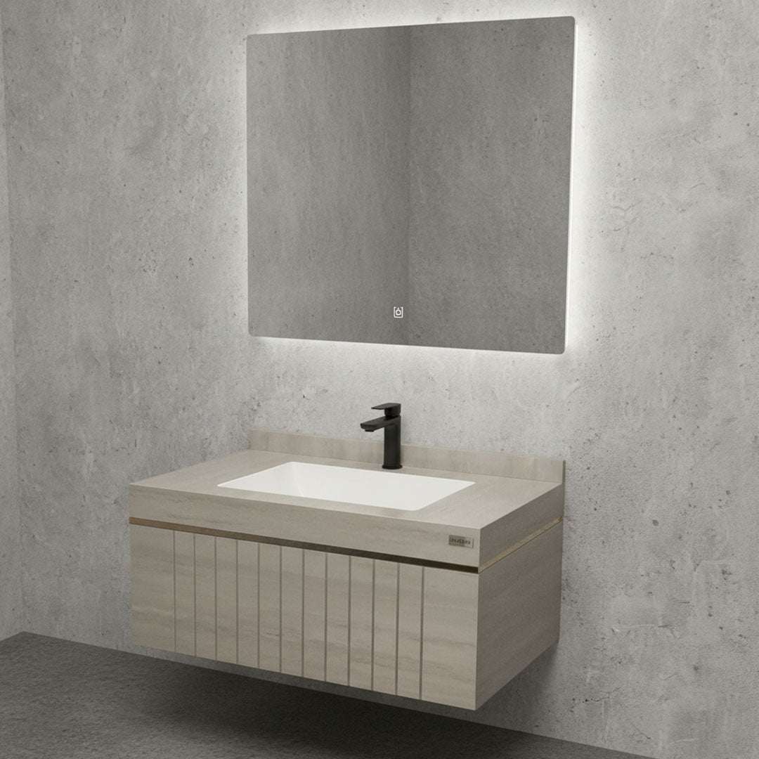 مغسلة بورسلان فلاقون 80 سم رخامي - حوض حمام فاخر موديل 2026 SR-1539