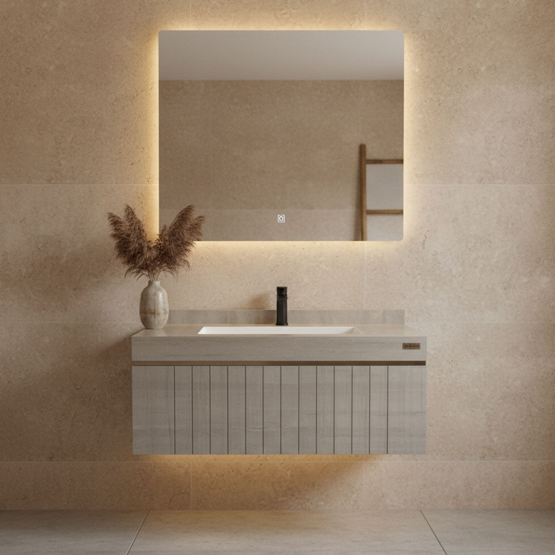 مغسلة بورسلان فلاقون 80 سم رخامي - حوض حمام فاخر موديل 2026 SR-1539