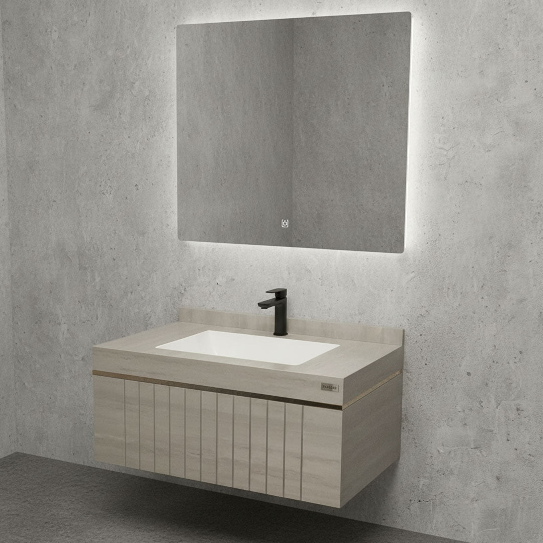 مغسلة بورسلان فلاقون 80 سم رخامي - حوض حمام فاخر موديل 2026 SR-1539