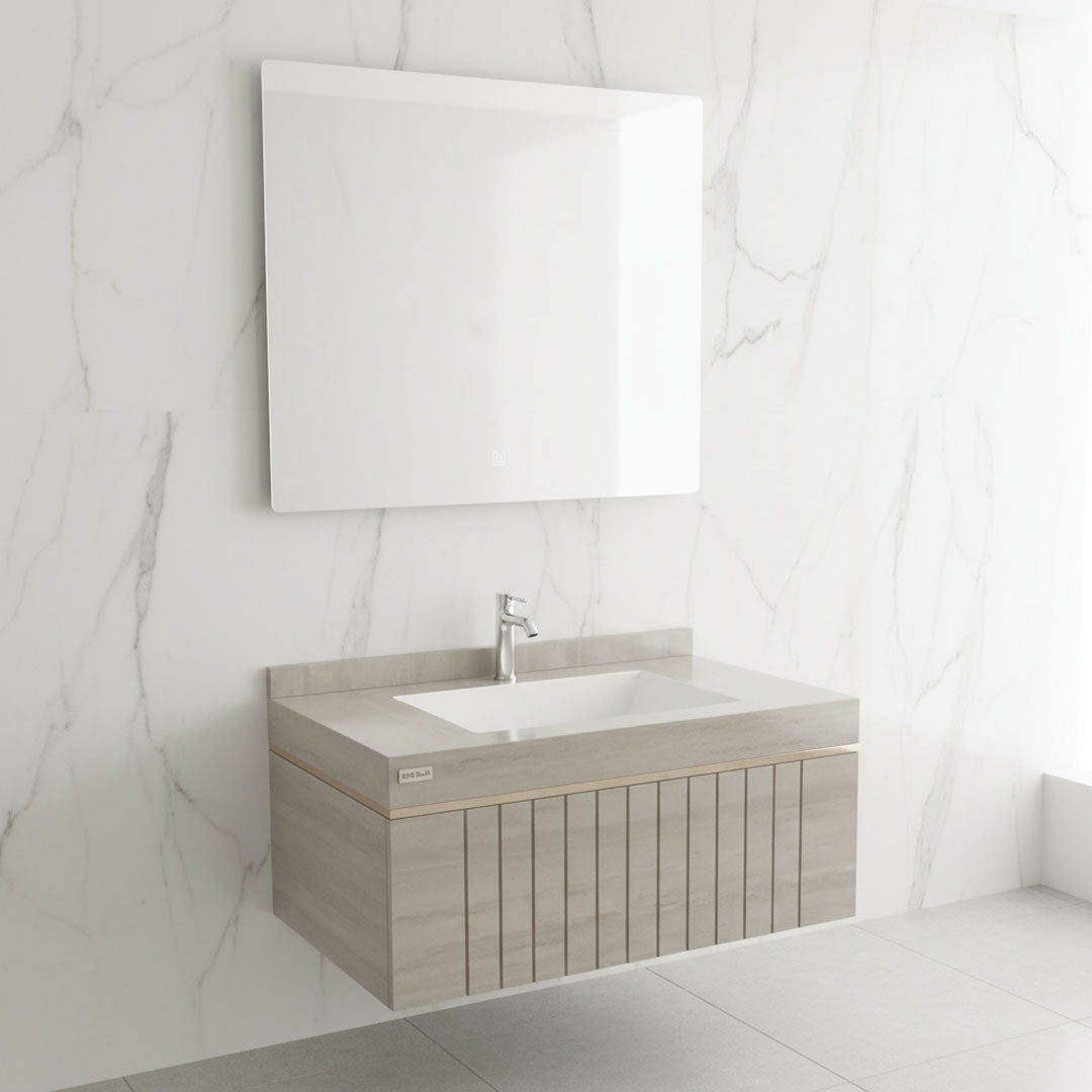 مغسلة بورسلان فلاقون 80 سم رخامي - حوض حمام فاخر موديل 2026 SR-1539