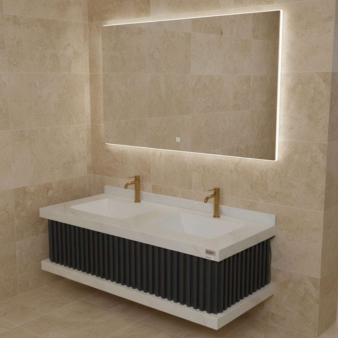 مغسلة بورسلان فلاقون 120 سم - حوض حمام فاخر أبيض موديل SR-1726