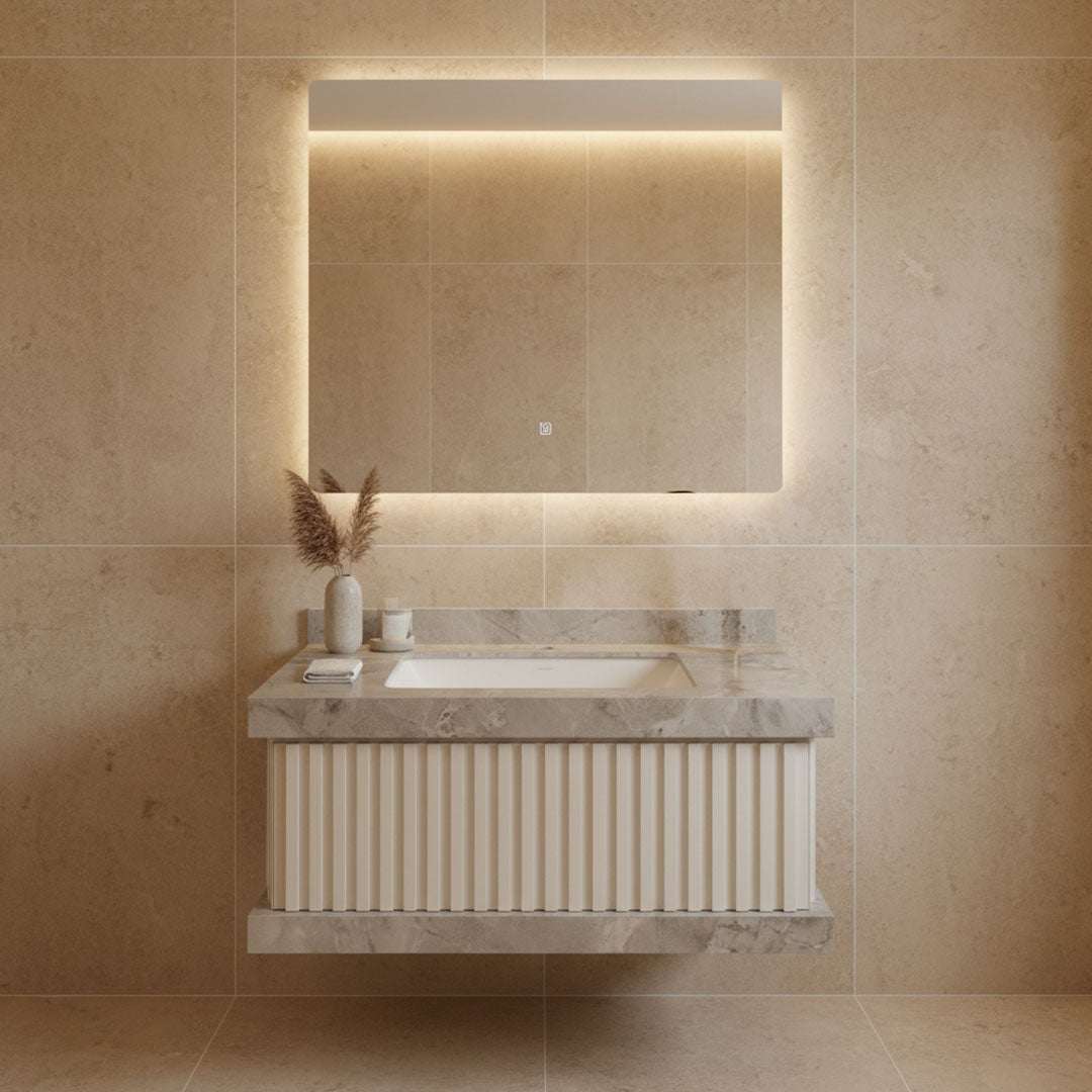 مغسلة بورسلان فلاقون 80 سم - حوض حمام فاخر أبيض موديل SR-1728