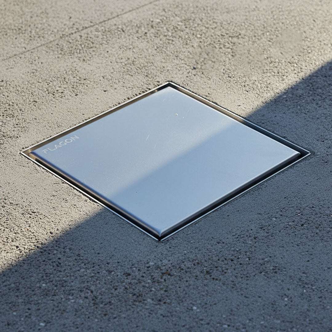 صفاية شاور بلاط استيل كروم مطفي Flagon/Zinco XBA159C-15 - 15×15 سم