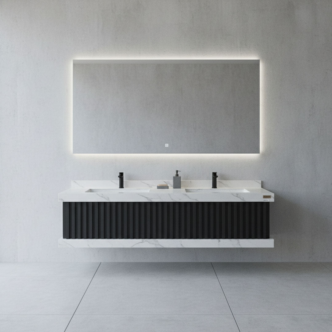 مغسلة بورسلان فلاقون 120 سم - حوض حمام فاخر أبيض موديل SR-1726