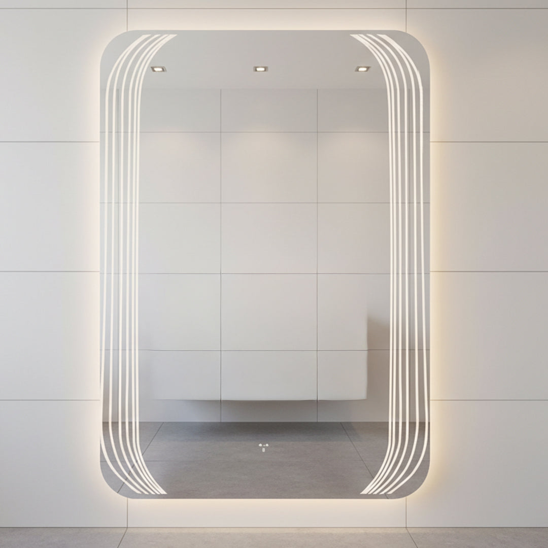 مرايا ليد مضيئة فلاقون 60×80 سم - إضاءة LED عصرية للحمامات