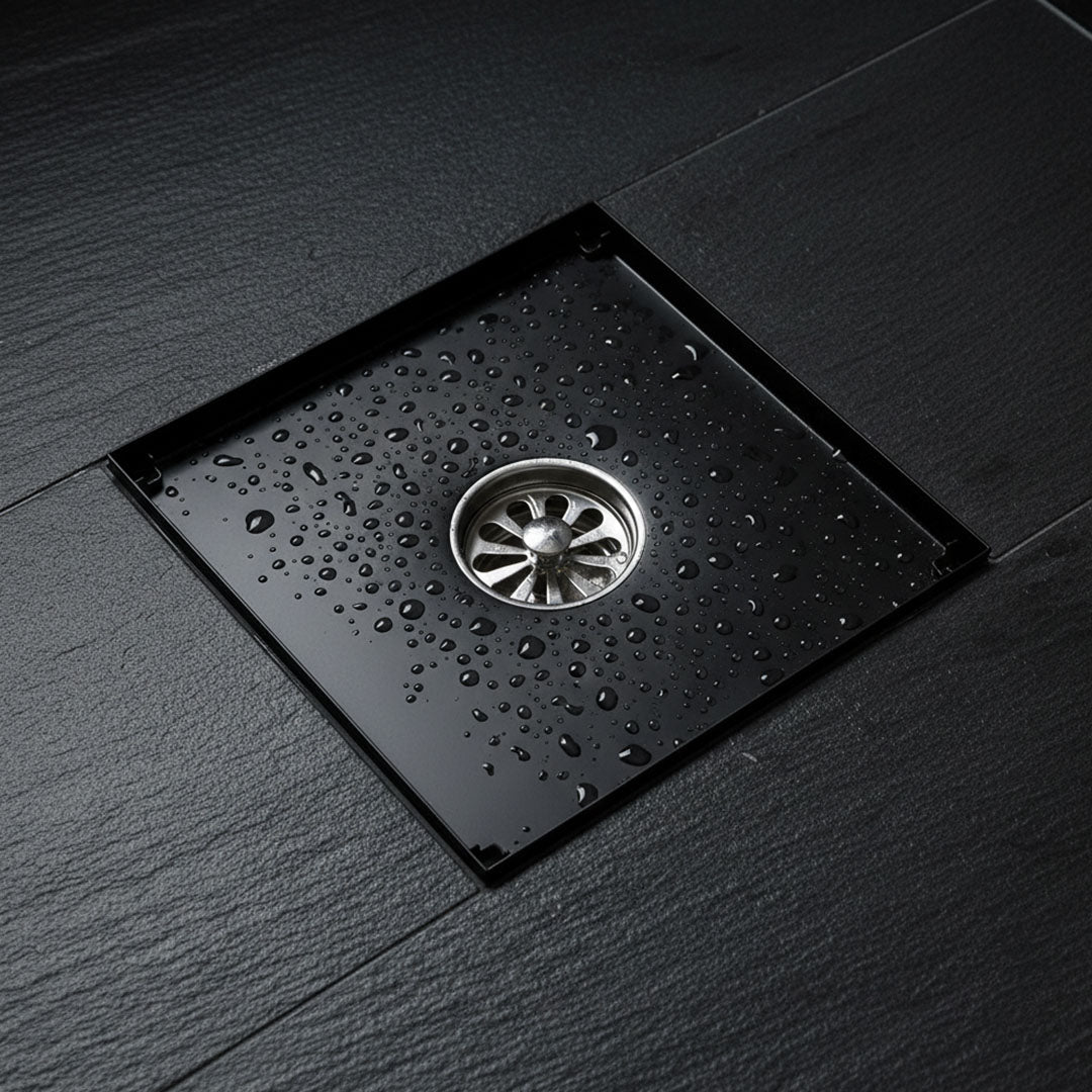 صفاية شاور بلاط استيل أسود مطفي Flagon XB-A159C - 20×20 سم