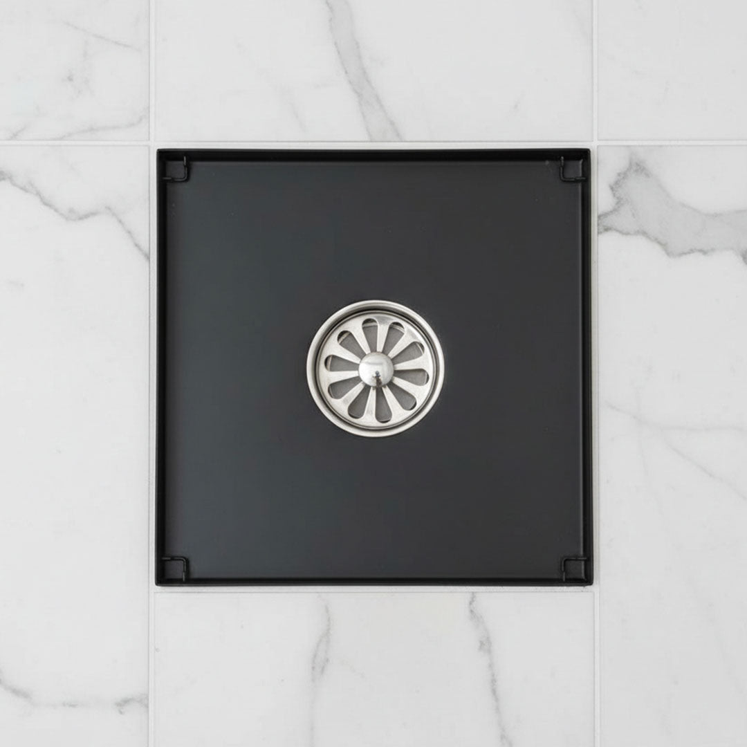 صفاية شاور بلاط استيل أسود مطفي Flagon XB-A159C - 20×20 سم