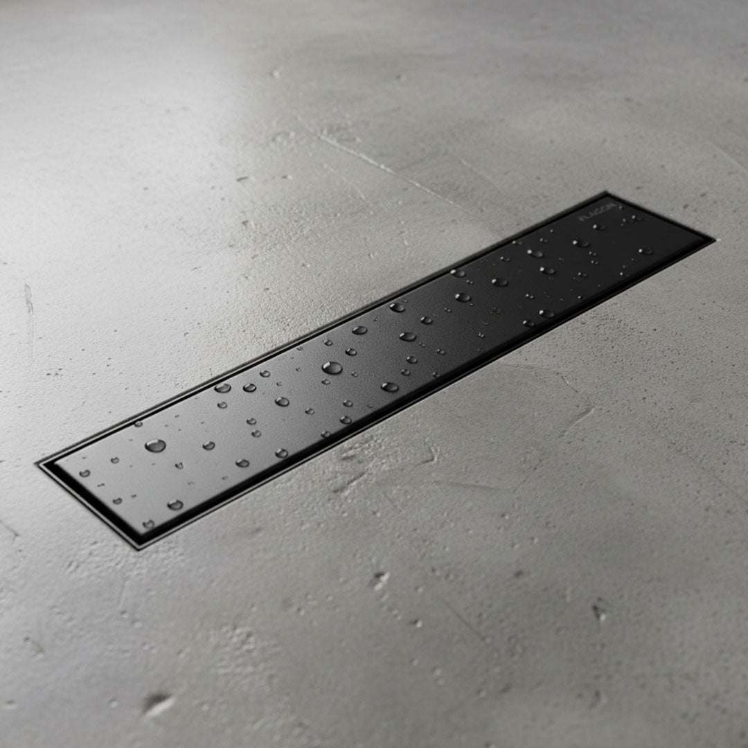 صفاية شاور بلاط استيل أسود مطفي Flagon XBT-A155-30B - 8×30 سم