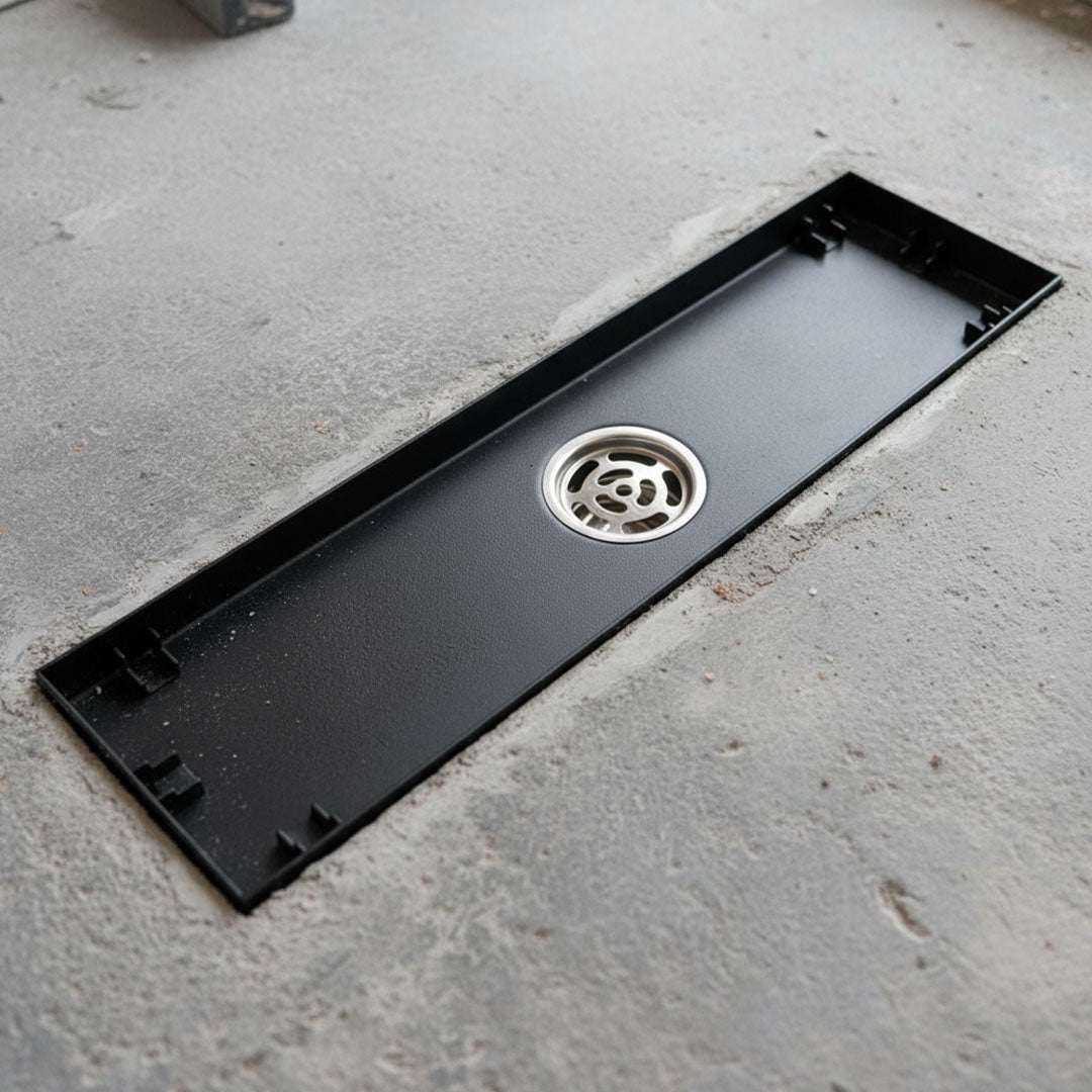 صفاية شاور بلاط استيل أسود مطفي Flagon XBT-A155-30B - 8×30 سم