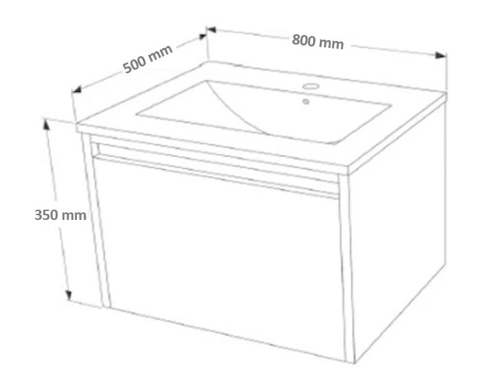 Plywood Decor Washbasin 1 Basin 80cm
