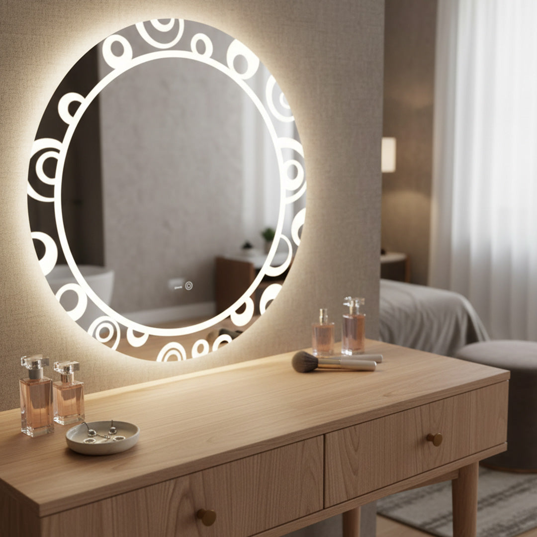 مرآة حمام ZINCO مع إضاءة LED موديل 23009 - 70×70 سم