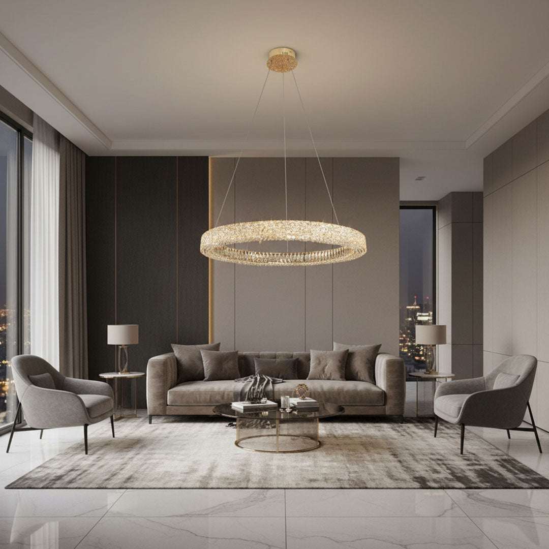 ثريا كرستال LED فخمة 88 وات - زينسا موديل 6208 قطر 80 سم