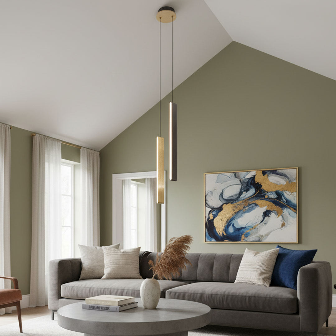 ثريا LED ذهبي وقهوائي ZINSA B6156 - 16W إضاءة دافئة 3000K