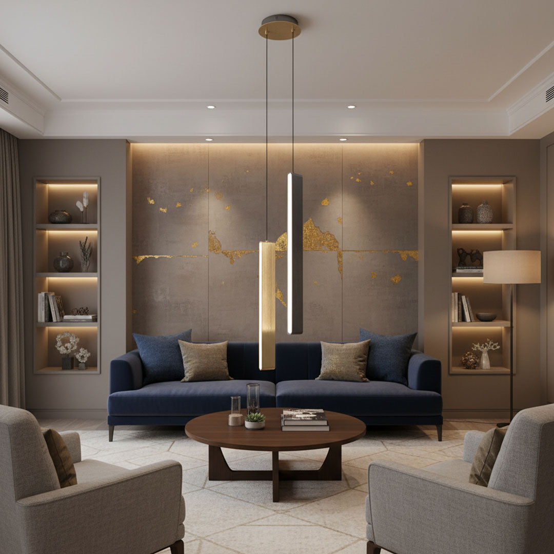 ثريا LED ذهبي وقهوائي ZINSA B6156 - 16W إضاءة دافئة 3000K