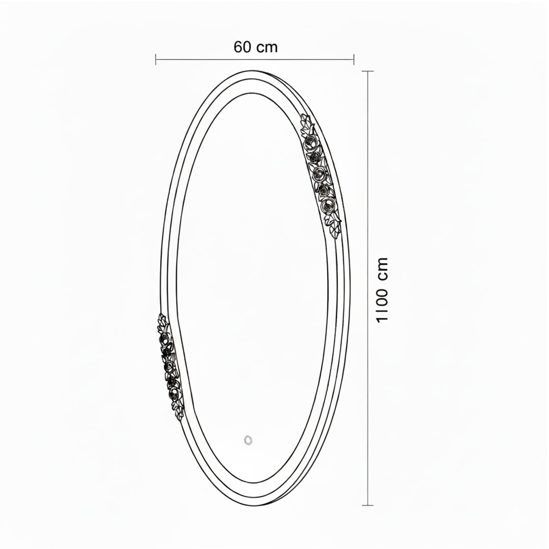 مرايا ليد فاخرة فلاقون 60×100 سم - تحفة فنية بإضاءة LED للحمامات الراقية